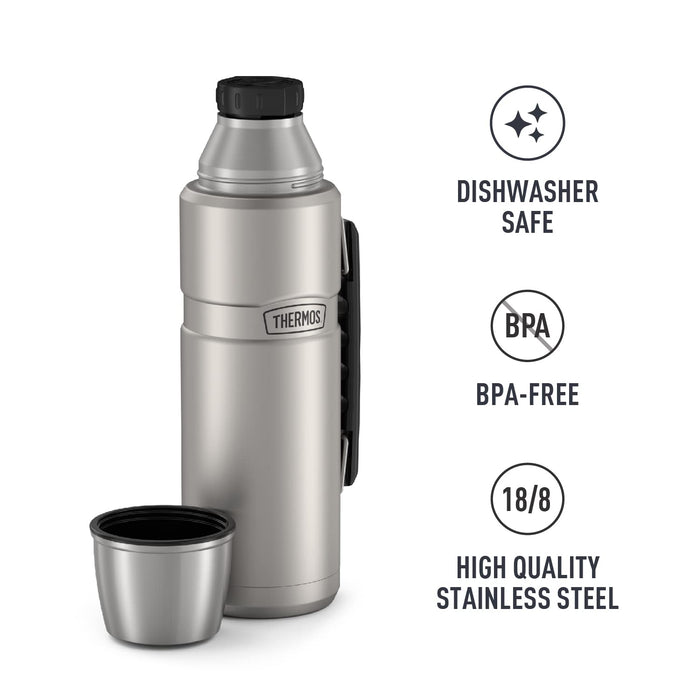 Thermos Stainless King 40oz Water Bottle Top-Ranked Insulated Performance Silver