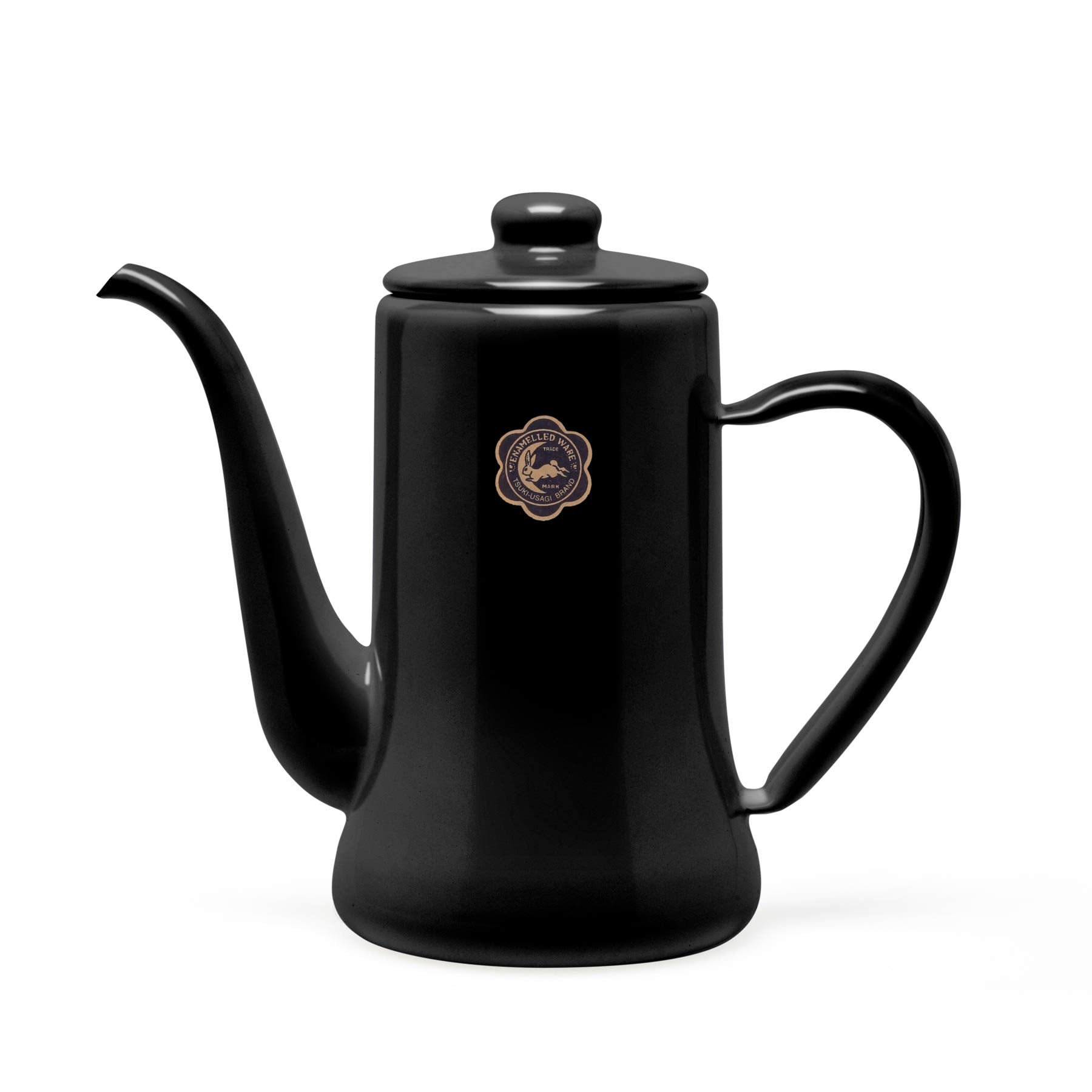 Tsukiusagijirushi Tsuki Usagi Black Enamel Drip Coffee Slim Pot