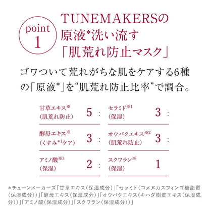 Tunemakers 스킨 컨디셔닝 마스크 70G 워시오프 팩 농축 포뮬라