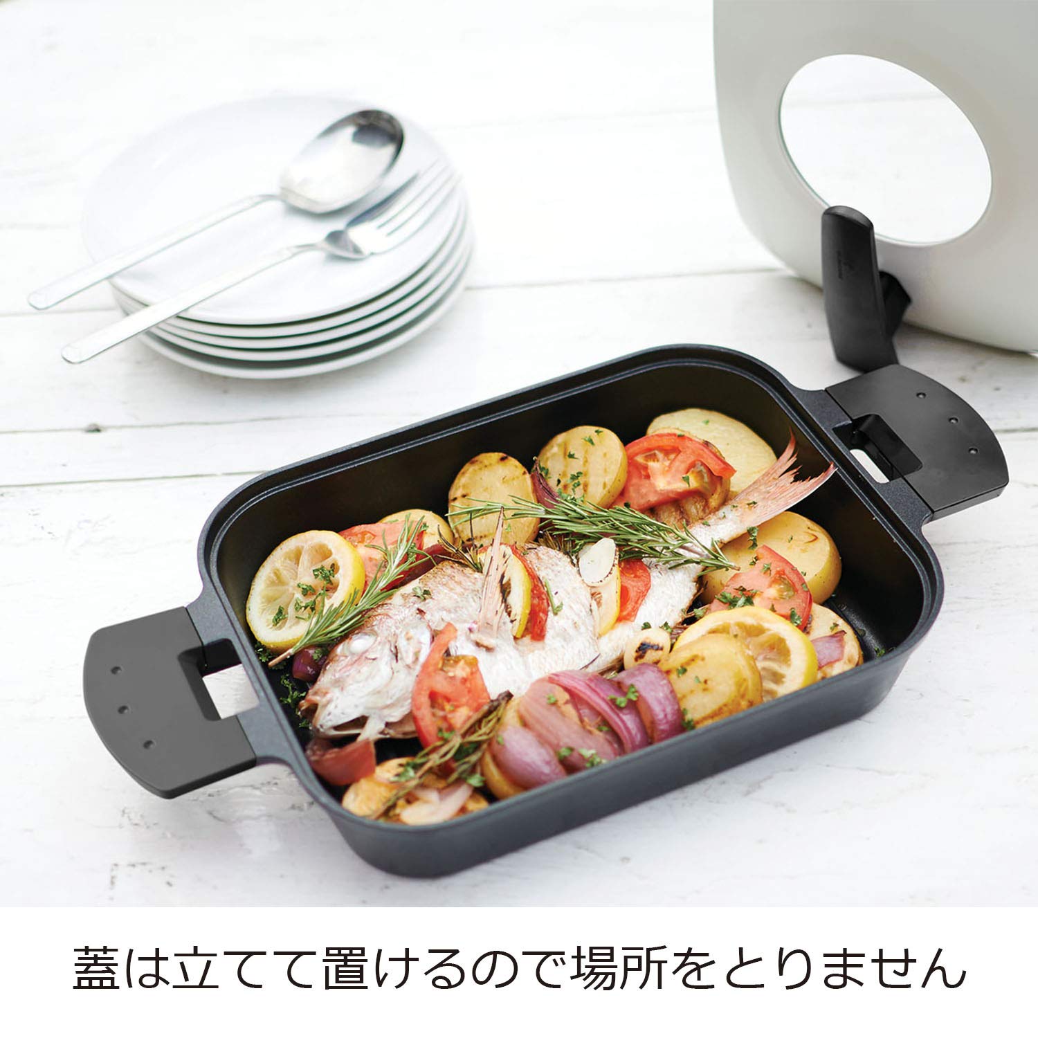 Uchicook Red Steam Grill With Metal Lid UCS15 Efficient Cooking Appliance