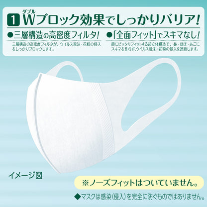 Unicharm Cho Rittai 3D Face Mask Large White 30 Pack Standard Size