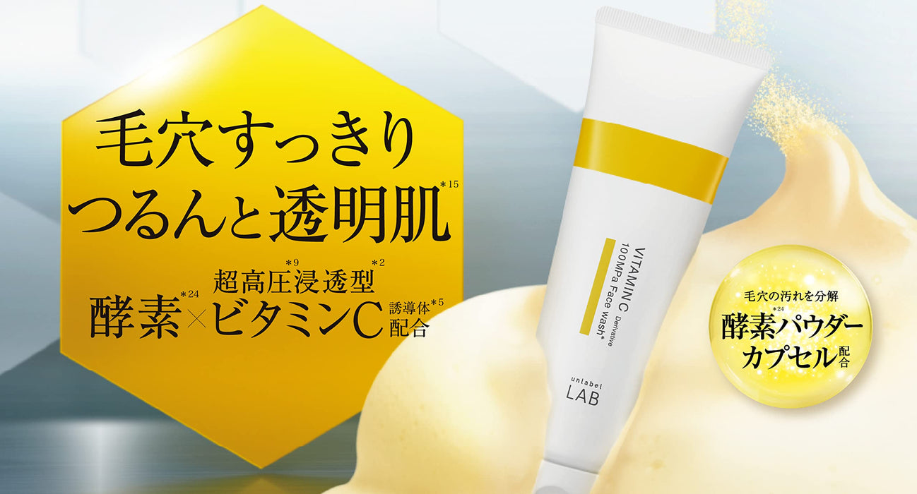 Unlabel Lab V Face Wash 130G Made in Japan with Vitamin C for Pore Care