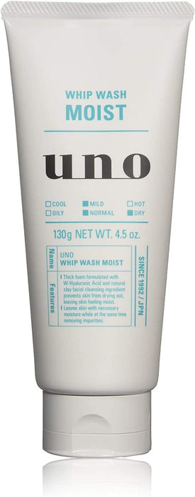 Uno Whip Wash Moist 130G – Gentle Foaming Cleanser by Uno