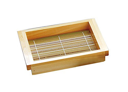 Yamaco Hinoki Soba Noodles Set with Bamboo Blinds Model 21532 Long Rectangular