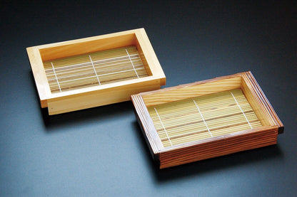 Yamaco Hinoki Soba Noodles Set with Bamboo Blinds Model 21532 Long Rectangular