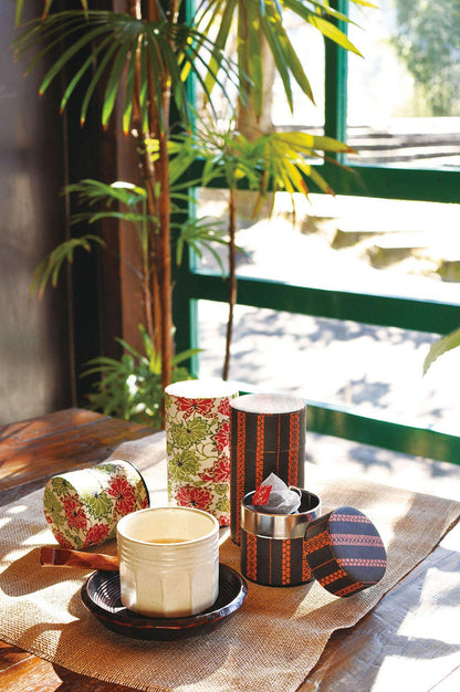 Yamaco Tea Canister L Seigaiha Design Made in Japan 887286