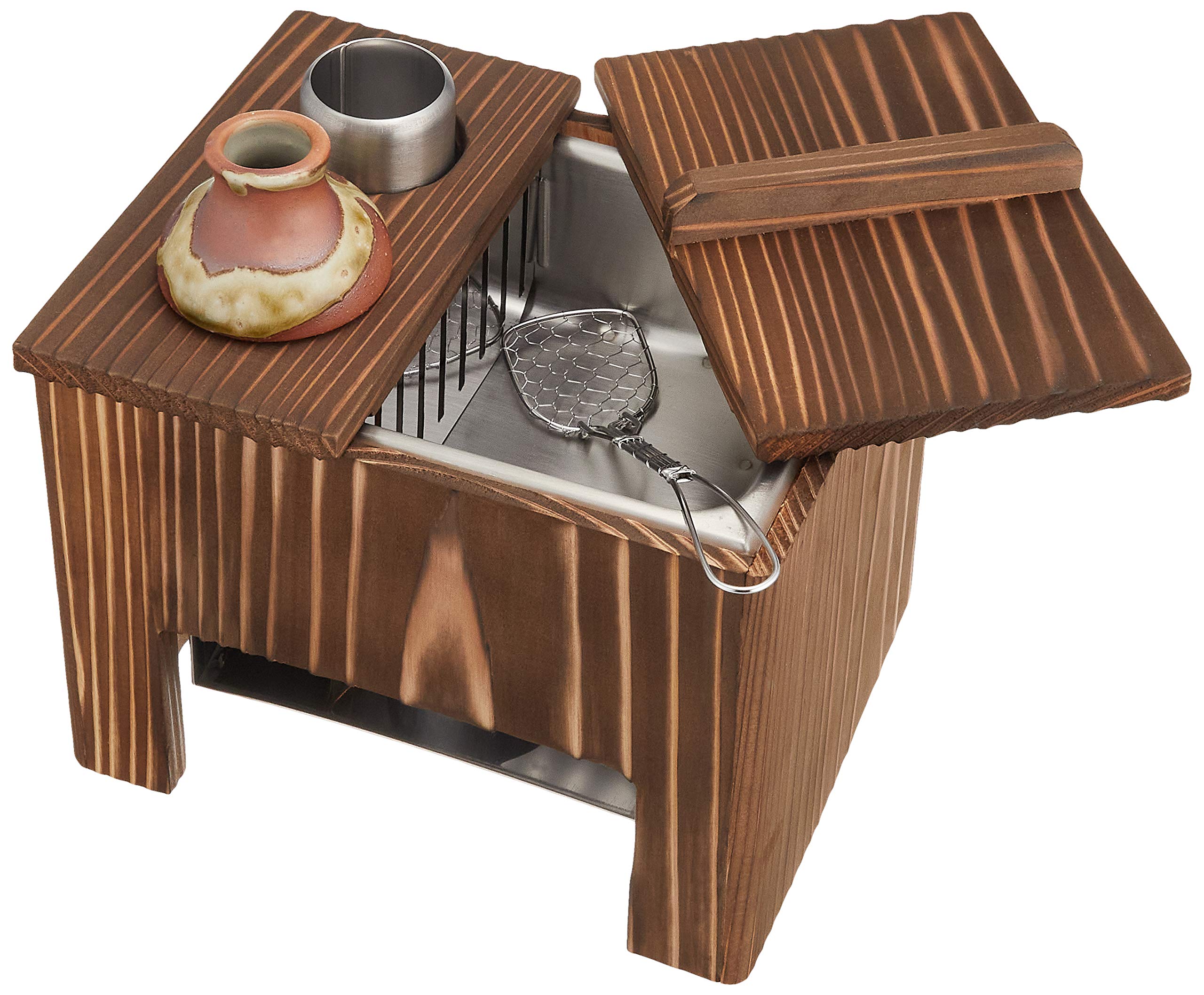 Yamaco Yakisugi Yudofu Set for One with Tofu Scoop Bowl and Fire Tray