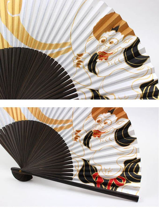 Yamani Fujin Wind God Folding Fan 21.5cm Traditional Japanese Design Sensu