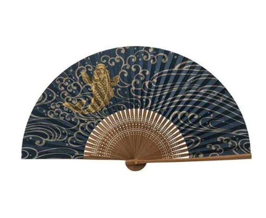 Yamani Golden Carp Koi Fish Design Japanese Folding Fan 21.5Cm Sensu