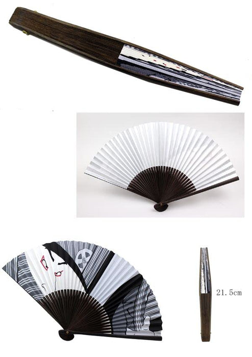 Yamani Kabuki Design Japanese Folding Fan 21.5cm Sensu Style