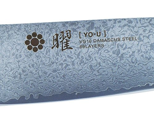 Yaxell Yo-U VG10 Damascus Steel 69-Layer Santoku Knife 165mm Blade