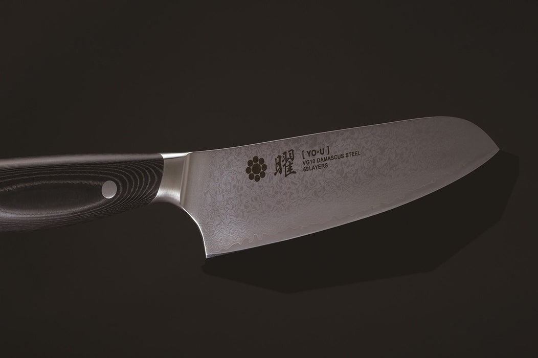 Yaxell Yo-U VG10 Damascus Steel 69-Layer Santoku Knife 165mm Blade