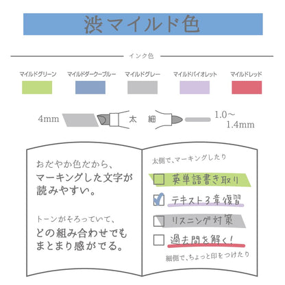 Sarasa Zebra Mildliner Highlighter Pens Japan 5 Colors 6.1 x 14.3cm