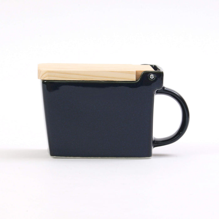 Zero Japan Ceramic Salt Box Navy Blue 420ml Kitchen Container