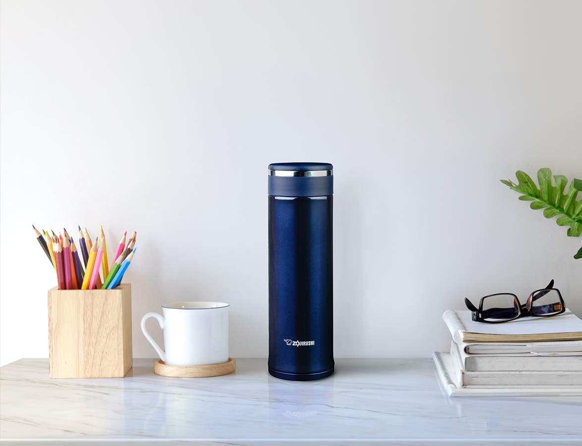 Zojirushi 16Oz Stainless Steel Travel Mug Deep Blue with Tea Filter 0.46L