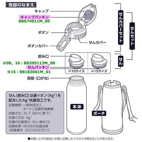 Zojirushi Stainless Steel Mug Bottle Stopper Gasket Water Packing Bb183001M-01
