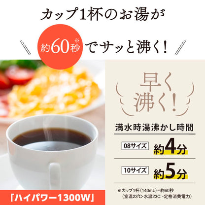 Zojirushi 0.8L High-Power 1300W Slate Black Electric Kettle Fast & Safe