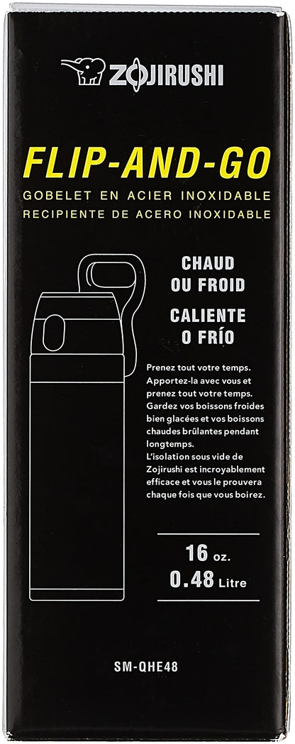 Zojirushi Flip and Go 16oz Stainless Steel Mug in Hibiscus Red