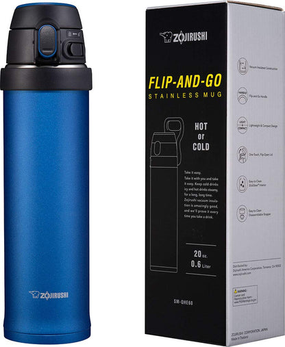Zojirushi 20 Oz Cobalt Blue Stainless Steel Flip and Go Mug
