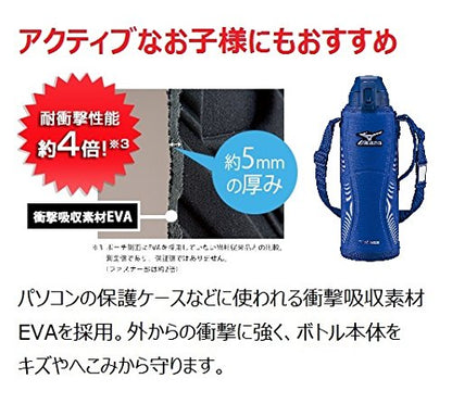 Zojirushi Mizuno 1.5L Stainless Steel Water Bottle One-Touch Open Cool Sports Blue