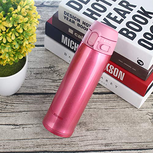 Zojirushi 480ml Pink Travel Mug Bottle - Compact Leak-Proof & Insulated SM-TA48-PA