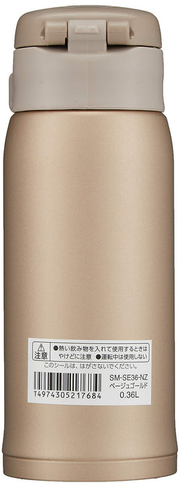 Zojirushi Beige Gold Mug Bottle 360ml Compact and Versatile Sm-Se36-Nz