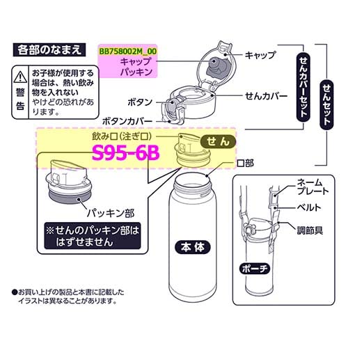 Zojirushi S95-6B 不鏽鋼馬克杯水瓶替換零件與 SM-UA48 型號相容