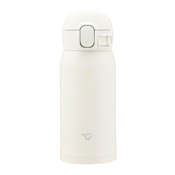 Zojirushi Stainless Steel Water Bottle 360ml One-Touch Seamless Cap & Easy-Clean Design Matte White