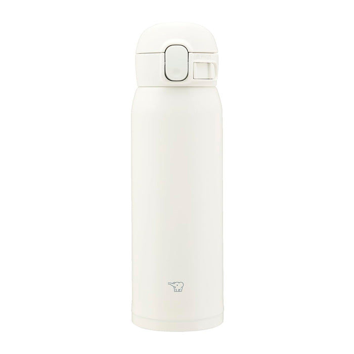 Zojirushi Stainless Steel Water Bottle 480ml Matte White One-Touch Cap Easy-to-Clean