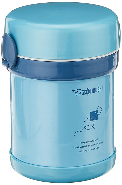 Zojirushi Aqua Blue Ms.Bento Stainless Lunch Jar - Compact and Durable Model SL-MEE07AB