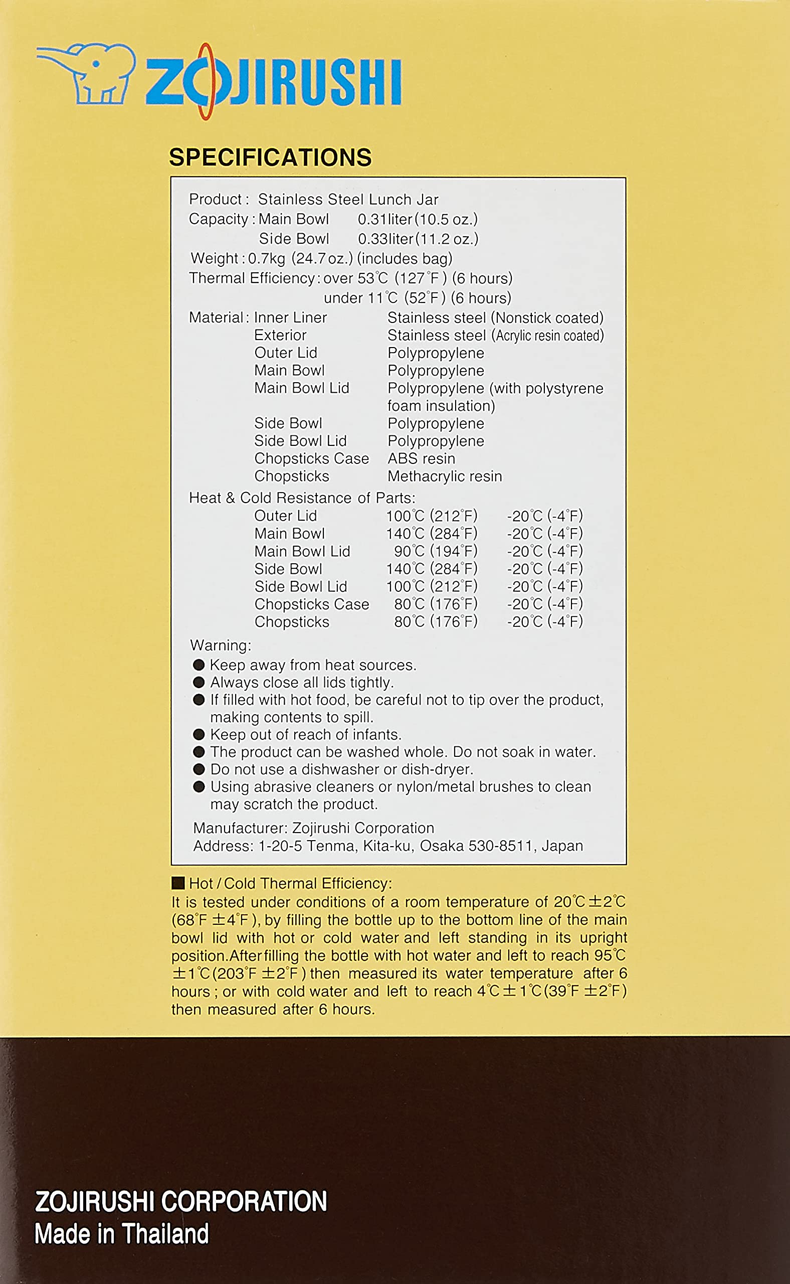 Zojirushi Aqua Blue Ms.Bento Stainless Lunch Jar - Compact and Durable Model SL-MEE07AB