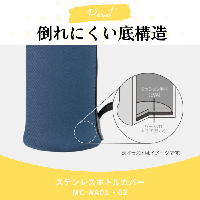Zojirushi Water Bottle Cover Stainless Steel 360ML Machine Washable Stretch Material Gray