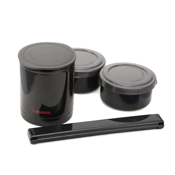 Zojirushi 隔熱不鏽鋼食品罐，附午餐袋和筷子，可用於微波爐，黑色