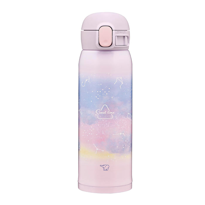 Zojirushi 480ml Stainless Steel Water Bottle for Kids Starry Purple One-Touch