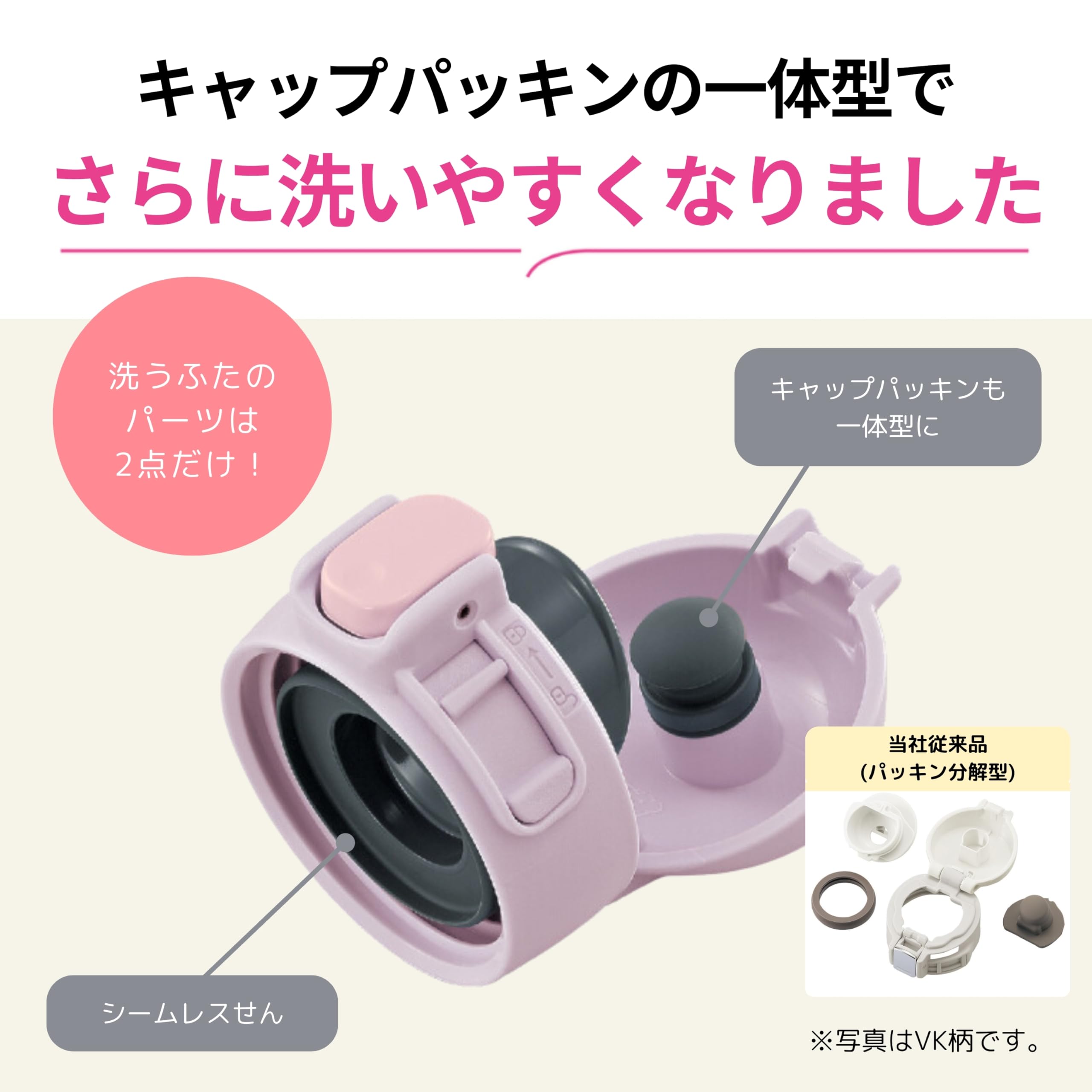 Zojirushi 480ml One-Touch Stainless Steel Water Bottle for Kids Sweet Purple