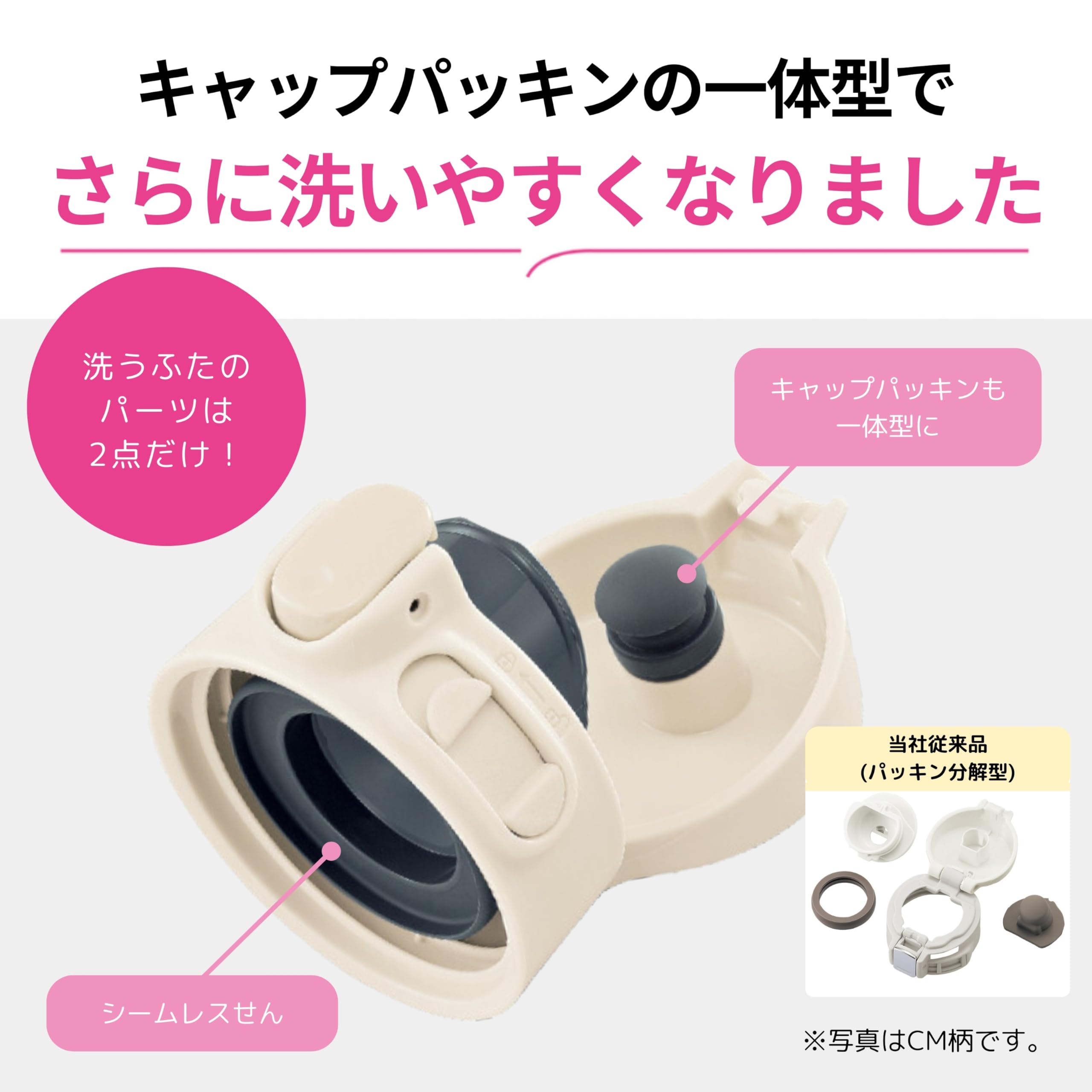 Zojirushi Large Capacity 720ml One-Touch Stainless Steel Mug Soft Pink