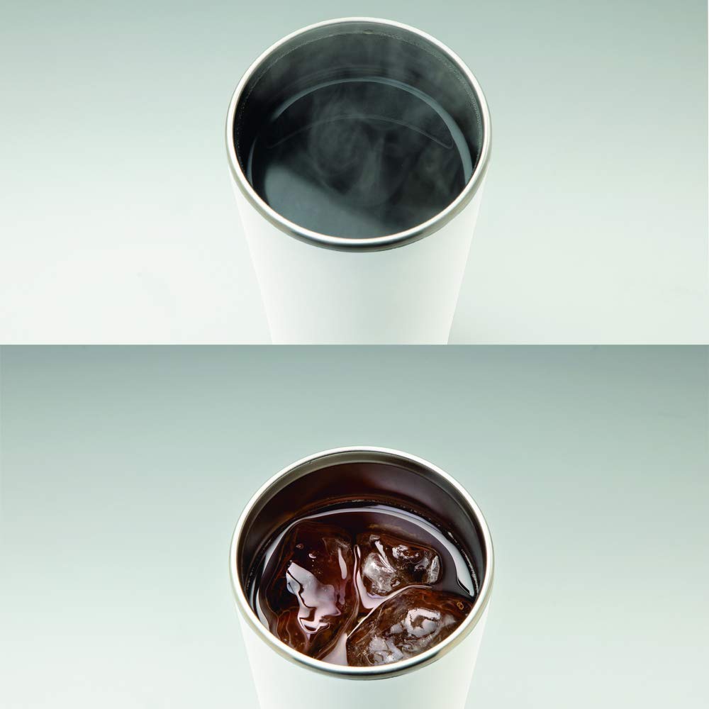 Zojirushi 450ml Stainless Steel Tumbler SX-FA45-WM Rotating Lid Keeps Drinks Hot/Cold Pale White