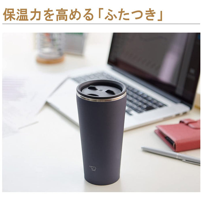 Zojirushi 450ml Stainless Steel Tumbler SX-FA45-WM Rotating Lid Keeps Drinks Hot/Cold Pale White