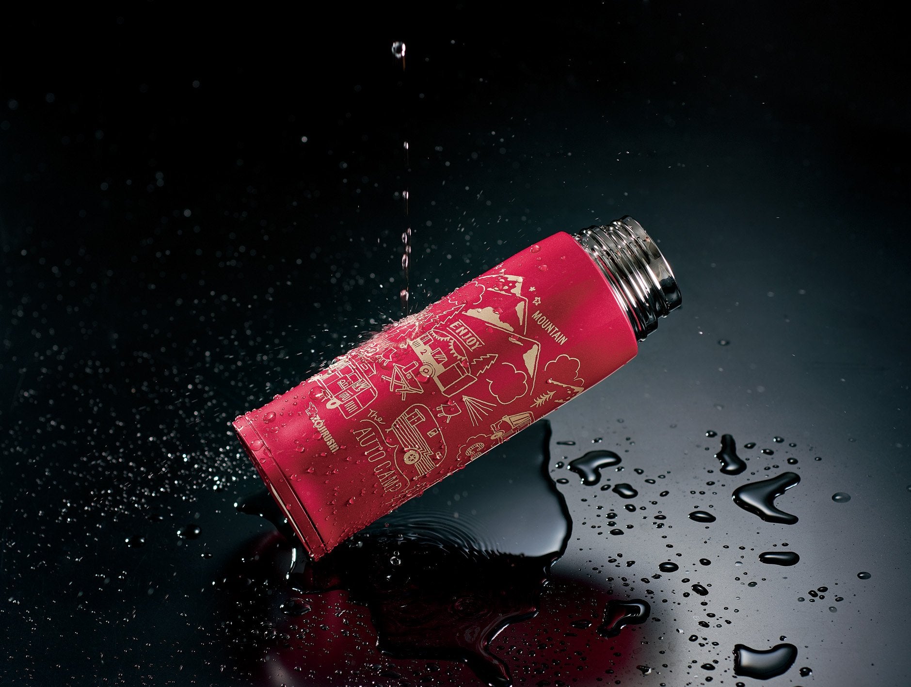 Zojirushi Insulated Stainless Steel 1.03L Water Bottle with Cup in Red SJ-JS10-RA