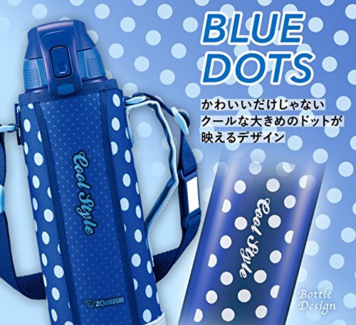 Zojirushi Cool Sports Direct Drinking Water Bottle 1.0L Blue Dot Sd-Fa10-Az