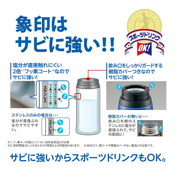 Zojirushi 2.06L Metallic Black Stainless Steel Water Bottle Cold Storage Sports Type