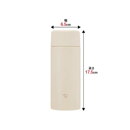 Zojirushi Sand Beige Stainless Steel Water Bottle 360ml with Seamless Cap Easy to Clean SM-ZB36-CM