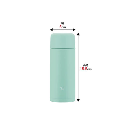 Zojirushi 250ml Stainless Steel Water Bottle Easy Clean Soft Turquoise SM-MA25-AL