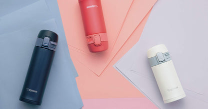 Zojirushi 300ml Stainless Steel Water Bottle One-Touch Open White - SM-PC30-WA