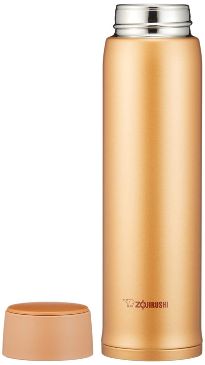 Zojirushi Stainless Steel Water Bottle - 600ml Lightweight Hot/Cold Insulation Honey Gold