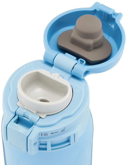 Zojirushi Lightweight Stainless Steel Water Bottle 360ml Warm/Cold One-Touch Open Light Blue