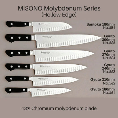 Misono Molybdenum Gyuto Knife (Hollow Edge) Gyuto 300mm (No.565)