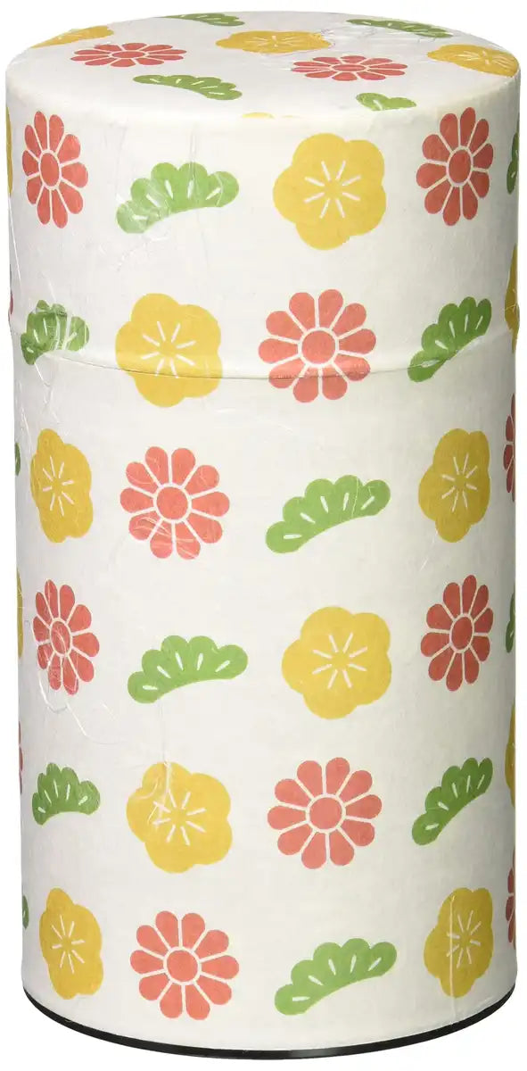 Yamaco Tea Canister L Pokkan Paper Flower Design Made in Japan 899999
