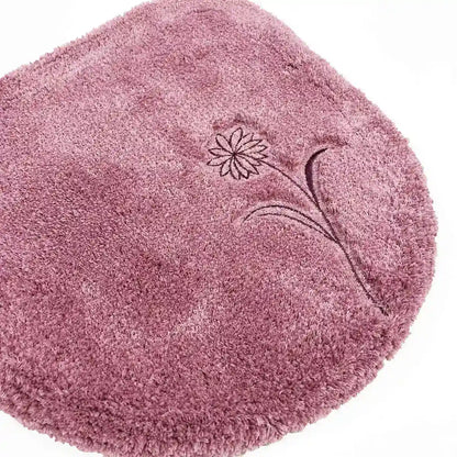 Senko Japan Sway Toilet Lid Cover W/ Pink Flower Embroidery - Modern 19510