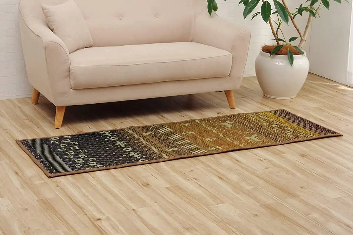 Ikehiko Corporation Japan Igusa Rug Mat Gabe Fx Sara Antibacterial Deodorant Brown 60X180Cm #8482059